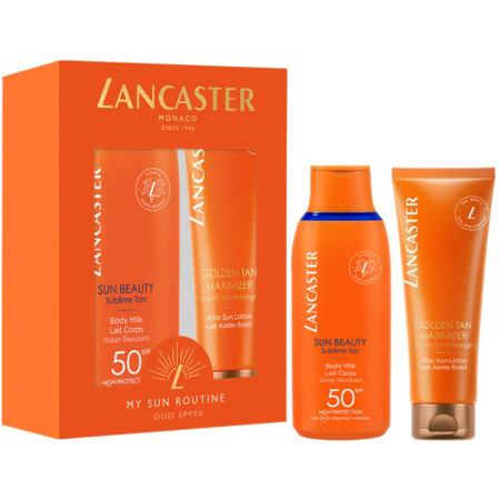 Lancaster Koffertje Milky Body SPF50 150ml + Golden Tan Maximizer After Sun Lotion 125ml