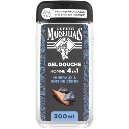 Le Petit Marseillais Douchegel Heren 4in1 Mineralen En Cederhout 300ml