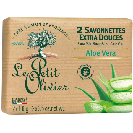 Le Petit Olivier Extra Milde Aloë Vera Zeep Bars 2x100g