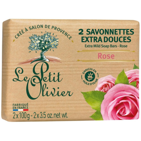 Le Petit Olivier Zeepstaven Extra Milde Roos 2x100g