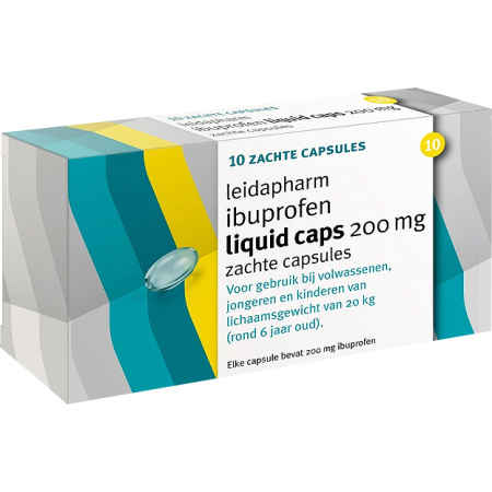 Leidapharm Ibuprofen Liquid Caps 200mg 10 Zachte Capsules