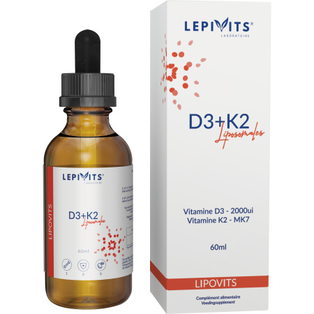 Lepivits D3 K2 Liposomaal Vegan Vitaminen D3 En K2 MK 7 Botten Immuniteit En Bloedstolling 60ml