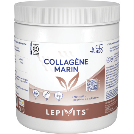 Lepivits Marine Collageen Naticol Collageenpeptiden Premium Hydrolysaat 450 Capsules
