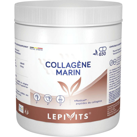 Lepivits Marine Collageen Naticol Collageenpeptiden Premium Hydrolysaat 650 Capsules