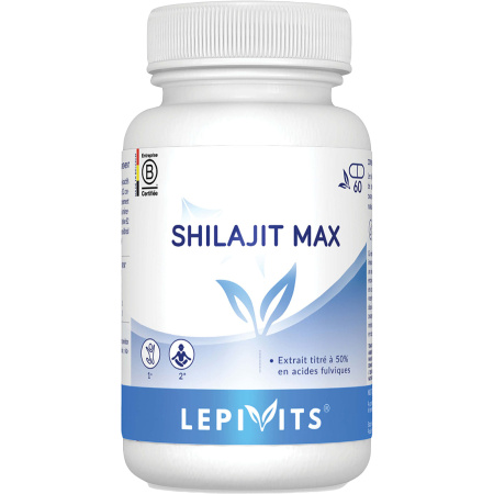 Lepivits Shilajit Max Gezuiverde Shilajit Fulvozuren Energie En Vitaliteit 60 Capsules