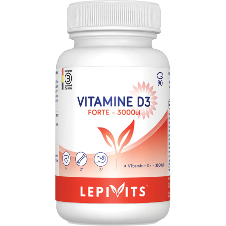 Lepivits Vitamine D3 Forte 3000IE Extra Vierge Olijfolie Immuniteit Botten En Spieren 90 Capsules