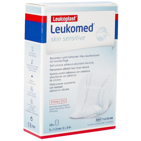 Leukomed Skin Sensitive 5cmx7,2cm 10 Stuks
