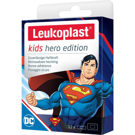 Leukoplast Kinderen Assortiment Speciale Editie Superman 12 Stuks