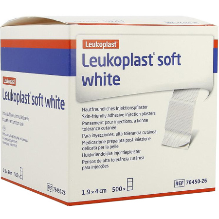 Leukoplast Soft White Injectiepleister 19x40mm 500 Stuks