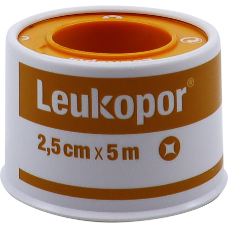 Leukopor Kleefpleister 2,5cm x 5m Stuk 1 (0247203)