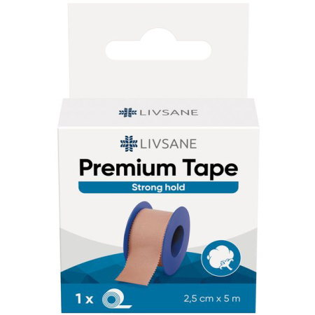 Livsane Premium Tape Bruin 2,5cmx5m 1 Stuk