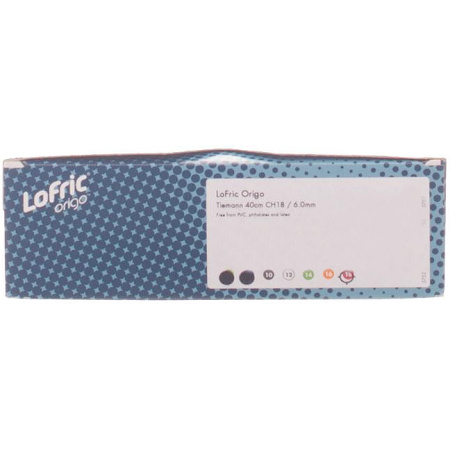 LoFric Urinekatheter Origo Tiemann 40cm Maat CH 18 Gebogen Tip+ Zoutoplossing 30 Stuks