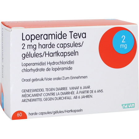 Loperamide Teva 2mg Tegen Diarree 60 Harde Capsules