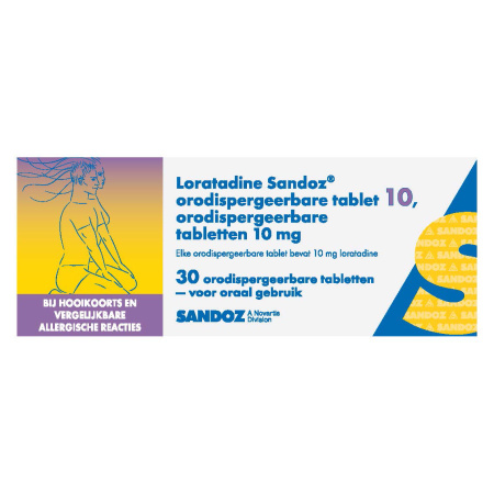 Loratadine Sandoz 10mg Orodispergeerbaare 30 Tabletten