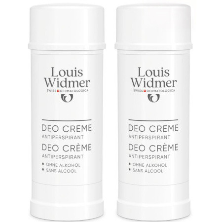 Louis Widmer Bodycare Deo Crème Anti-Transpirant Zonder Parfum 2x40ml