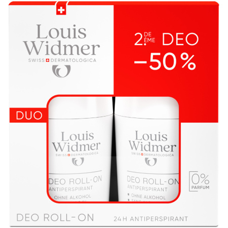 Louis Widmer Bodycare Deo Roll-On Anti-Transpirant Zonder Parfum 2x50ml