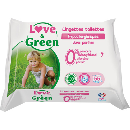 Love&Green Hypoallergene Toiletdoekjes Geurvrij