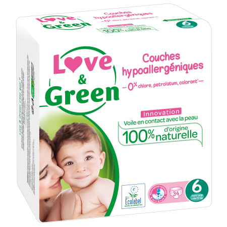 Love&Green Hypoallergene Luiers Baby's +15kg Stuks 34