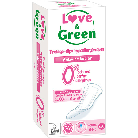 Love&Green Hypoallergene inlegkruisjes Normaal Ecolabel 30 Stuks