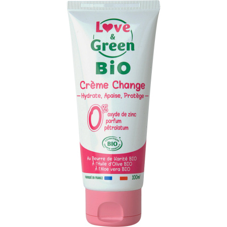 Love & Green Gecertificeerde Biologische Zinkoxidevrije Crème Tegen Luieruitslag 100ml