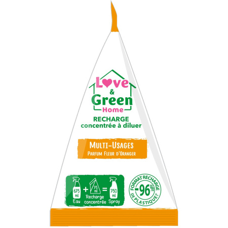 Love&Green Home Geconcentreerde Navulling Om Te Verdunnen Allesreiniger Spray Oranjebloesem 75ml