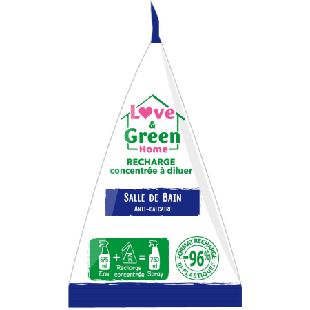 Love&Green Home Geconcentreerde Navulling Om Te Verdunnen Badkamerreiniger Spray 75ml