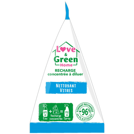 Love&Green Home Geconcentreerde Navulling Om Te Verdunnen Glasreiniger Spray 75ml