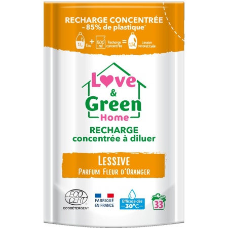 Love&Green Home Geconcentreerde Navulling Om Te Verdunnen Wasmiddel Oranjebloesem 500ml