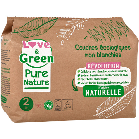 Love&Green Pure Nature Ecologische Luiers T2 35 Stuks