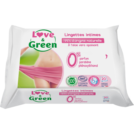 Love&Green Rustgevende Intieme Doekjes 20 Stuks