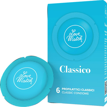 Love Match Classico Condooms 19,3cm x 5,35cm Doos 6 Stuks