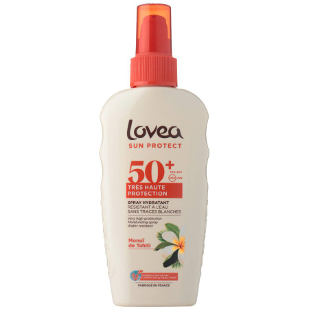 Lovea Hydraterende Spray SPF50+ Zeer Hoge Bescherming Monoï De Tahiti Pompfles 150ml