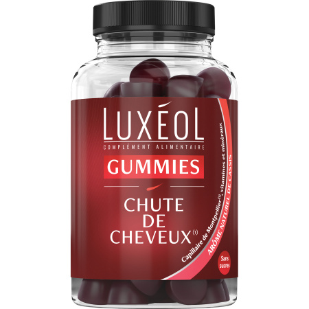 Luxéol Gummies Haaruitval Zwarte Bessen Natuurlijke Smaak 60 Stuks