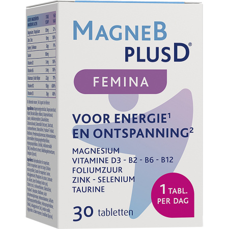 B+ Pharma MagneBplusD Femina Voedingssupplement 30 Tabletten
