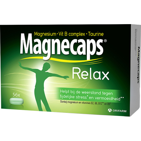 Magnecaps Relax Magnesium 170mg-Vit B Complexe-Taurine 56 Tabletten
