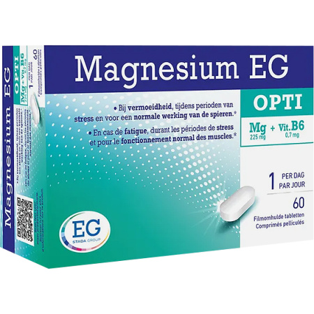 Magnesium EG Opti Magnesium En Vitamine B6 Tegen Vermoeidheid En Stress 60 Tabletten