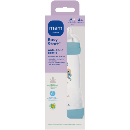 Mam Easy Start Anti-Colic Fles Puur 320ml Mat Blauw 1 Stuk