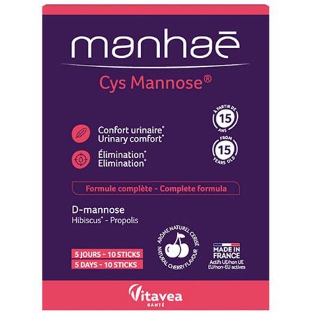 Manhaé Cys Mannose Urinecomfort & Eliminatie 10 Sticks