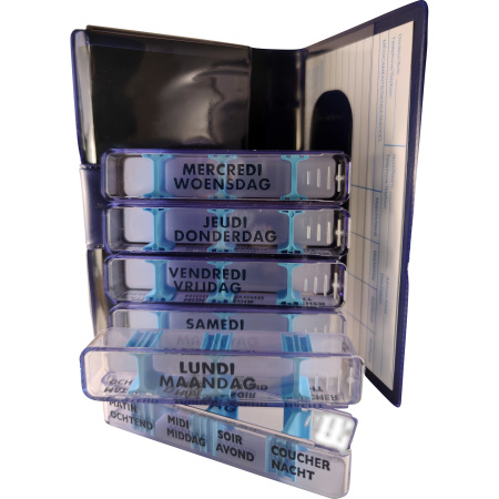 Medidose Blauwe Zakpillendispenser Klein Model 1 Stuk