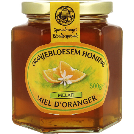 Melapi Honing Oranjebloesem Vloeibaar 500g