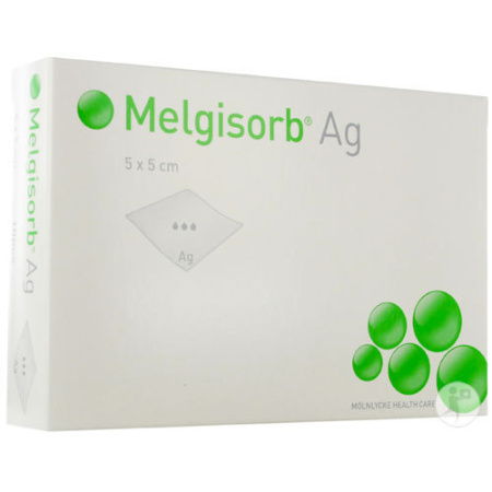 Melgisorb Ag Antimicrobieel Alginaatverband 5x5cm Stuks 10