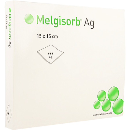 Mepilex Melgisorb Ag Steriel Antimicrobieel Verband 15x15cm 10 Stuks (256150)