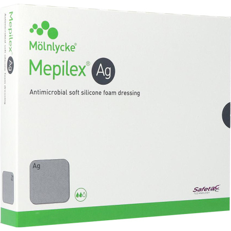Mepilex Ag Schuimverband Antimicrobieel Absorberend 10x21cm Steriel 5 Stuks