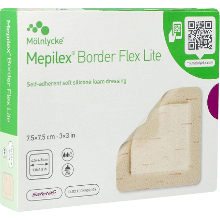 Mepilex Border Flex Lite 7,5cmx7,5cm 5 Stuks