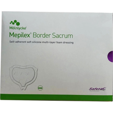 Mepilex Border Sacrum Ag 18x18cm Antimicrobieel Schuimverband 5 Verbanden