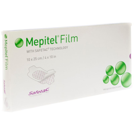Mepitel Film 10x25cm Flexibel Siliconenpleister Enkelzijdig 10 Stuks