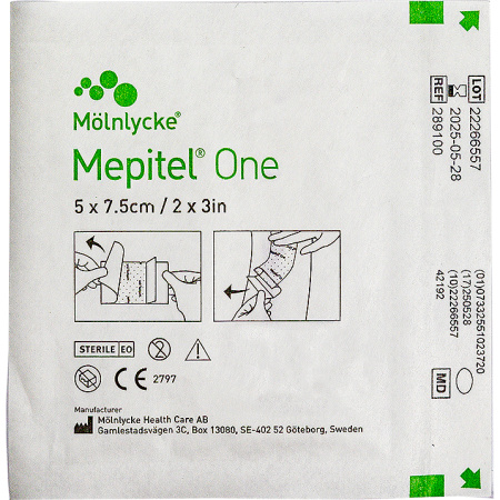 Mepitel One 5x7,5cm Enkelzijdige Zachte Siliconen Wondverband 1 Verband