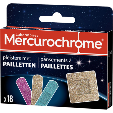 Mercurochrome Pleisters Met Pailletten 18 Stuks