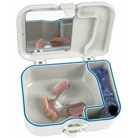 Miradent Protho Box Waterdichte Prothesedoos Met Borstel En Spiegel 1 Doos