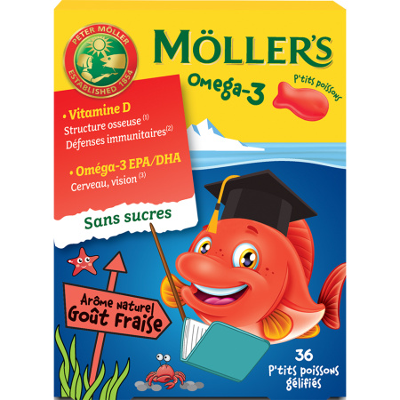 Moller's Omega 3 Kleine Vissen Aardbei 36 Gummies